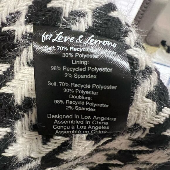 NWT For Love and Lemons Bonnie mini skirt in black and white size‎ large - Picture 7 of 11